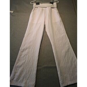 WonderWink Scrub Pants Womens Size S White 5514 Four Way Stretch Fold Over Waist